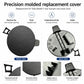 Precision-molded rear bumper tow hook cover with integrated pull tab and snap-in points