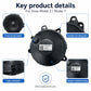 Pedestrian warning speaker horn module with front sound outlet and rear connector housing