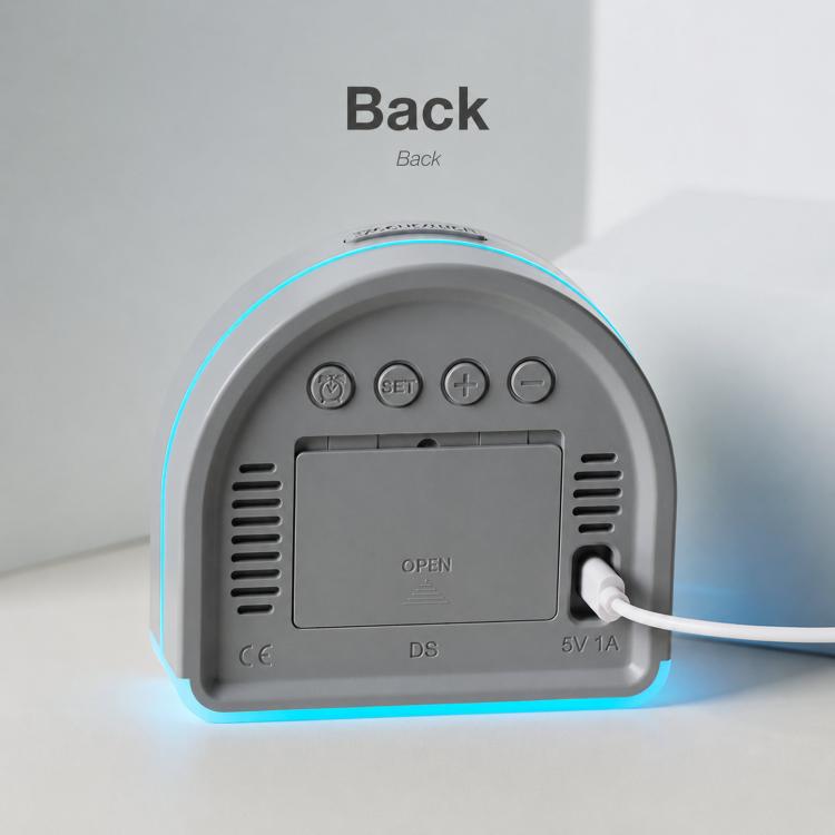 LED Digital Alarm Clock with Bottom Ambient Light Desk Clock with Temperature DST Dual Alarm