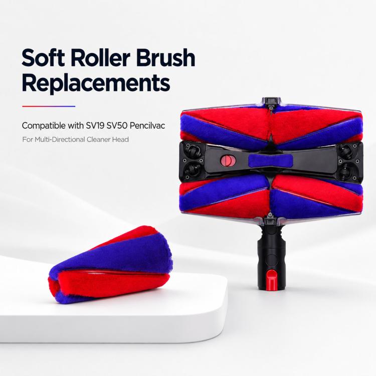 For Dyson SV50 Pencilvac Multi-Directional Cleaner Head Soft Roller Brush Replacements, Soft Roller Brush