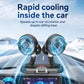 Dual-head car cooling fan with adjustable mounts and phone holder base