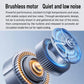 Car fan motor airflow unit with visible turbine-style impeller