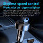 Car cigarette lighter fan with step-free speed control dial on the power body