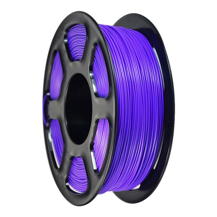 Purple PETG 1.75mm filament spool on black reel