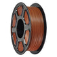 Brown PETG 1.75mm filament spool on black reel