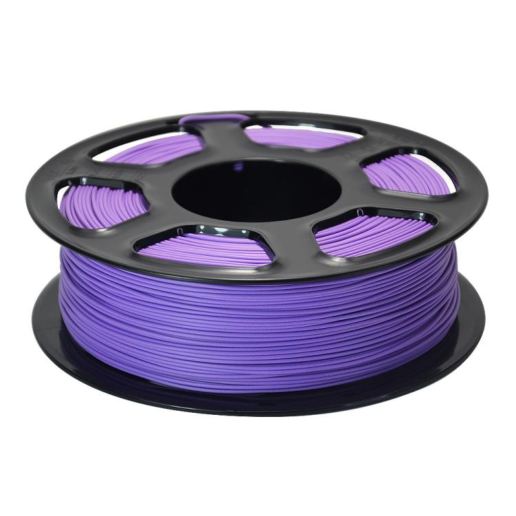 Matte PLA filament spool, purple strands on black reel
