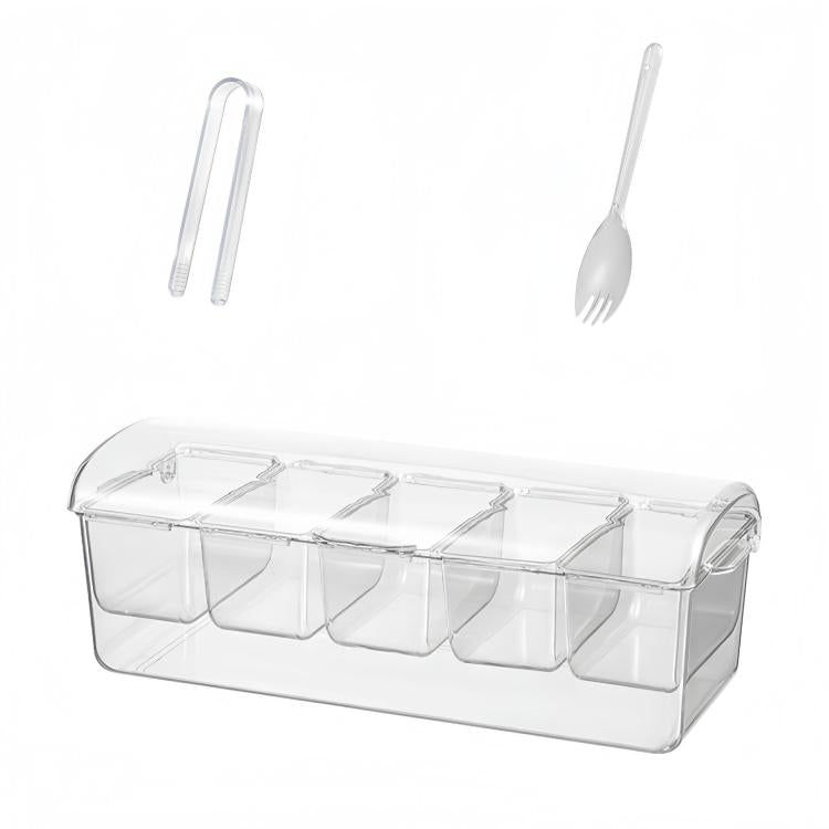 Summer 5-Compartment Fruit Freezer Tray Vegetable Snack Compartments Ice Cube Food Storage Container