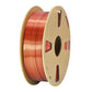 Dual-color silk PLA filament spool, copper-orange metallic filament on cardboard reel