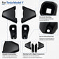 Black radiator brackets set showing square openings and bottom mounting holes.