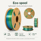Rainbow PLA filament eco spool with 1 kg cardboard reel and glossy silk finish coil