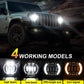 M4 7-Inch Quad Reflector Crescent Headlights For Jeep Wrangler