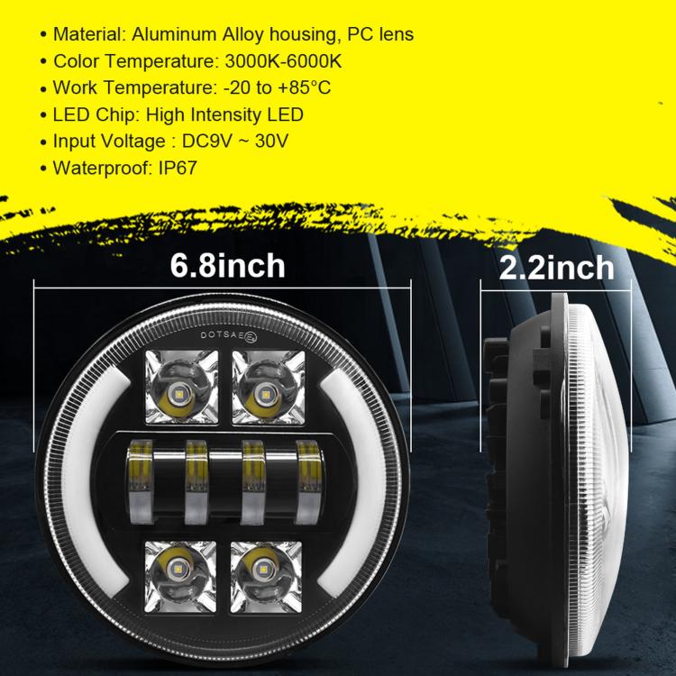 M4 7-Inch Quad Reflector Crescent Headlights For Jeep Wrangler