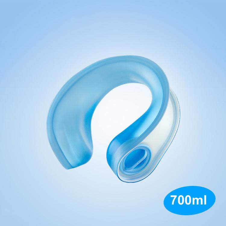 Blue reusable neck cooling wrap with cap opening for refilling cold gel