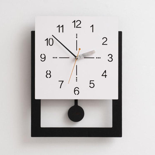 Cream wall clock with minimalist dial, black markers, and brown-accent minute hands