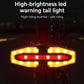 Bicycle remote warning tail light, bright LED light bar with amber outer strips and red center