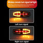 Bicycle remote turn signal tail light, amber turn side illumination with red warning center