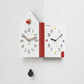 wozoom Modern Corner Double Sided Wall Clock Silent House Shaped Decorative Clock, Cream White Medium, Cream White Large, Yellow Medium, Yellow Large, White Medium, White Large