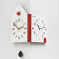 wozoom Modern Corner Double Sided Wall Clock Silent House Shaped Decorative Clock, Cream White Medium, Cream White Large, Yellow Medium, Yellow Large, White Medium, White Large
