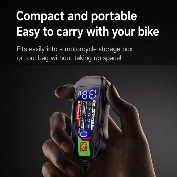 6V/12V Motorcycle Battery Charger With Digital Display Screen, Kewig B12S
