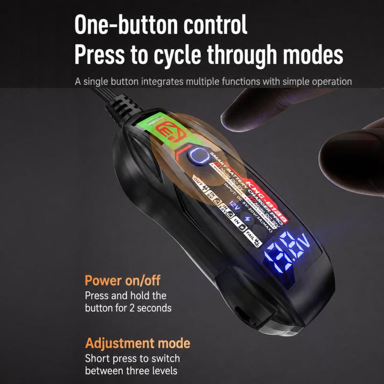 6V/12V Motorcycle Battery Charger With Digital Display Screen, Kewig B12S
