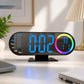 RGB Mirror Digital Alarm Clock With LED Night Light Temperature Week Display