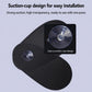 Black car sunshade with clear suction cup mount for easy one-press installation