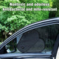 Black oval car window sunshade installed on the side window glass