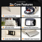 Travel backpack features graphic showing separate shoe compartment and laptop compartment