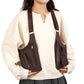 Brown PU leather underarm crossbody bag with adjustable shoulder harness straps