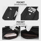 Black underarm crossbody bag with front zipper pocket and large side pockets