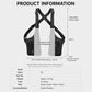 Black PU chest rig bag with adjustable shoulder straps, front pockets and two vertical inserts