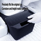 Rear seat storage box with textured tray and raised edges, dark gray