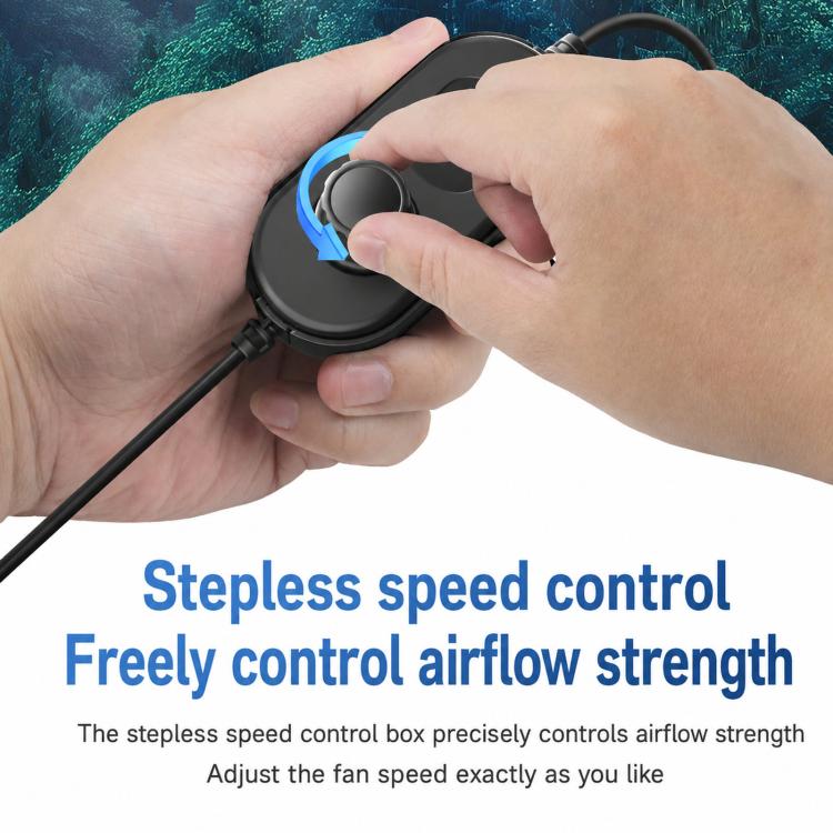 Vehicle fan speed control dial with black control box and attached cable