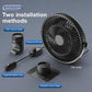Truck fan with multiple mounting options: clip mount base, bracket base, and wired control