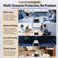 Black tissue-box audio protection device shown for office and private settings