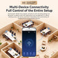 Black tissue-box shaped audio protection device with smartphone control interface