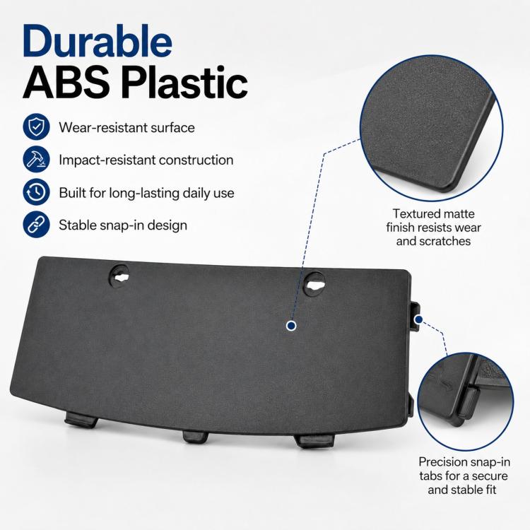 Matte black textured ABS rear bumper lower cover panel with snap-in mounting tabs