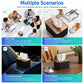 Black tissue box–style audio protection device with tissue opening and power cord