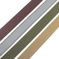 Woven nylon belt strap close-up with multicolor threads in brown, white, green, and tan