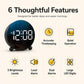 Circular LED Digital Alarm Clock Dimmable Bedside Desk Clock With Dual Alarms