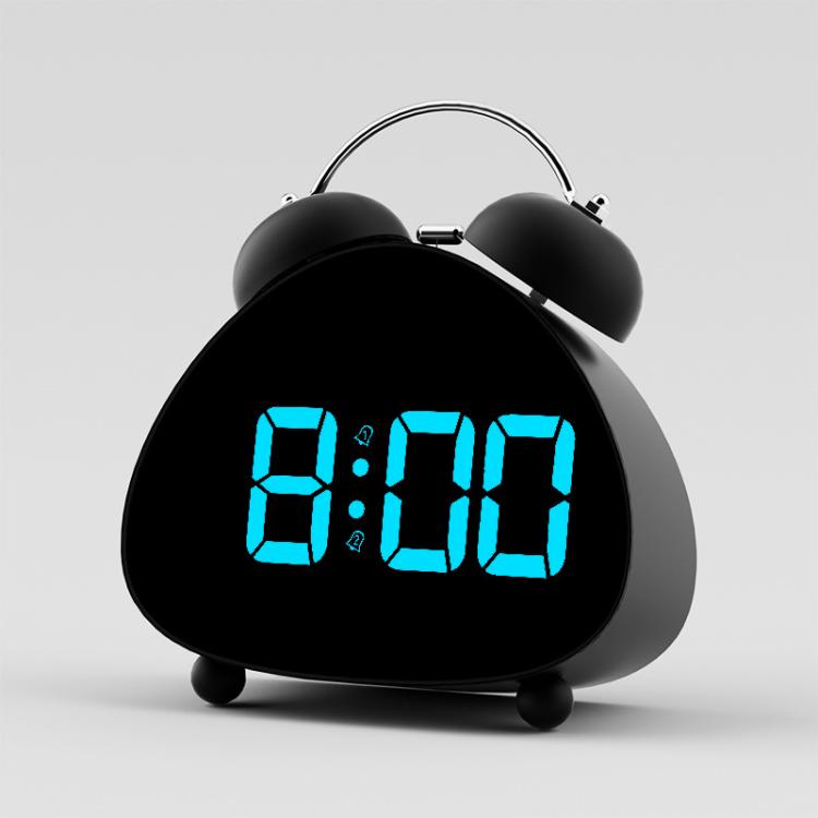 Retro Twin Bell Digital Alarm Clock Super Loud Mechanical Bell-Ringing LED Desk Clock With Backlight