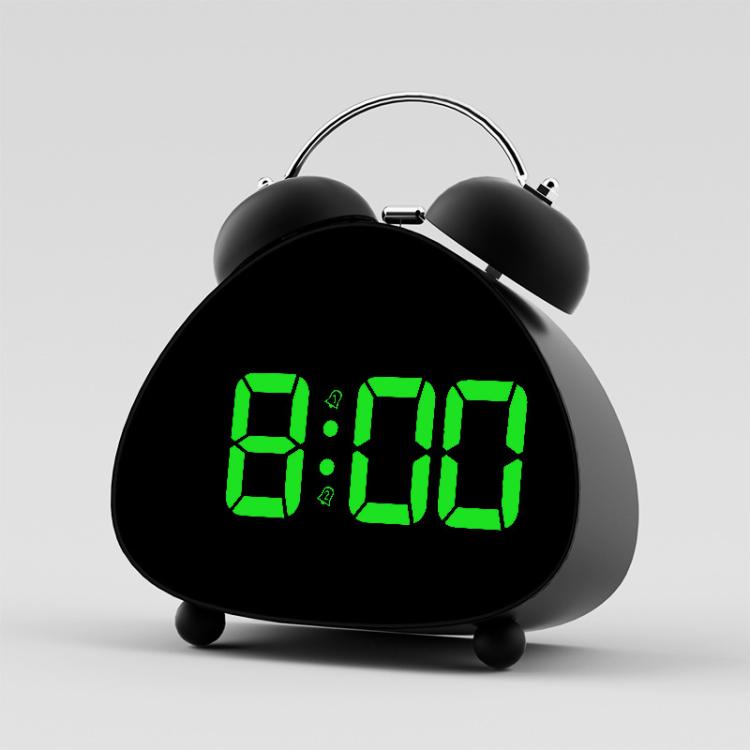 Retro Twin Bell Digital Alarm Clock Super Loud Mechanical Bell-Ringing LED Desk Clock With Backlight
