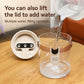 Beige 1.5L humidifier with open lid and removable water tank filled with water