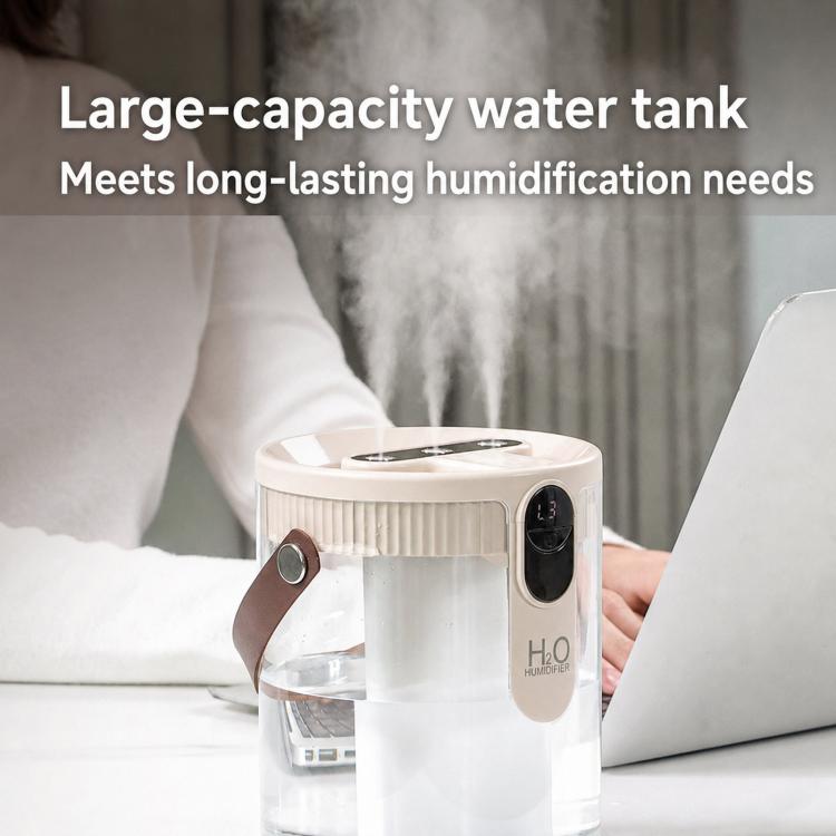 White 1.5L humidifier on a bedside table releasing mist for large-capacity use