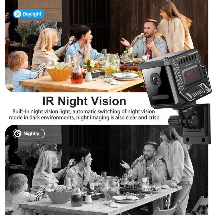 Black IR night-vision WiFi security camera with swivel mounting and lens