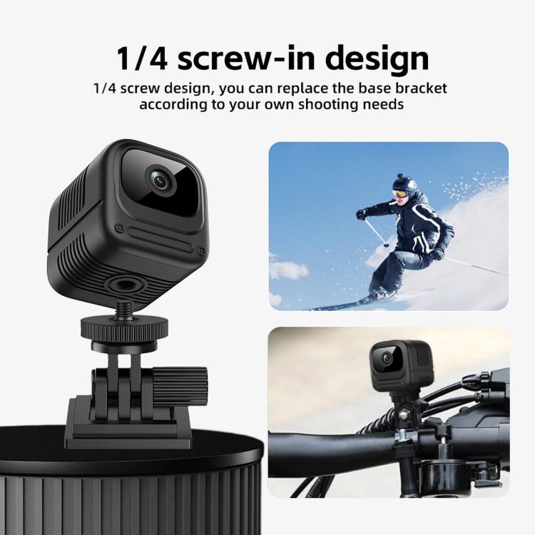 WiFi security camera with screw-in base mount and quick adjust bracket