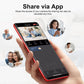 WiFi security camera app share screen on red-cased smartphone