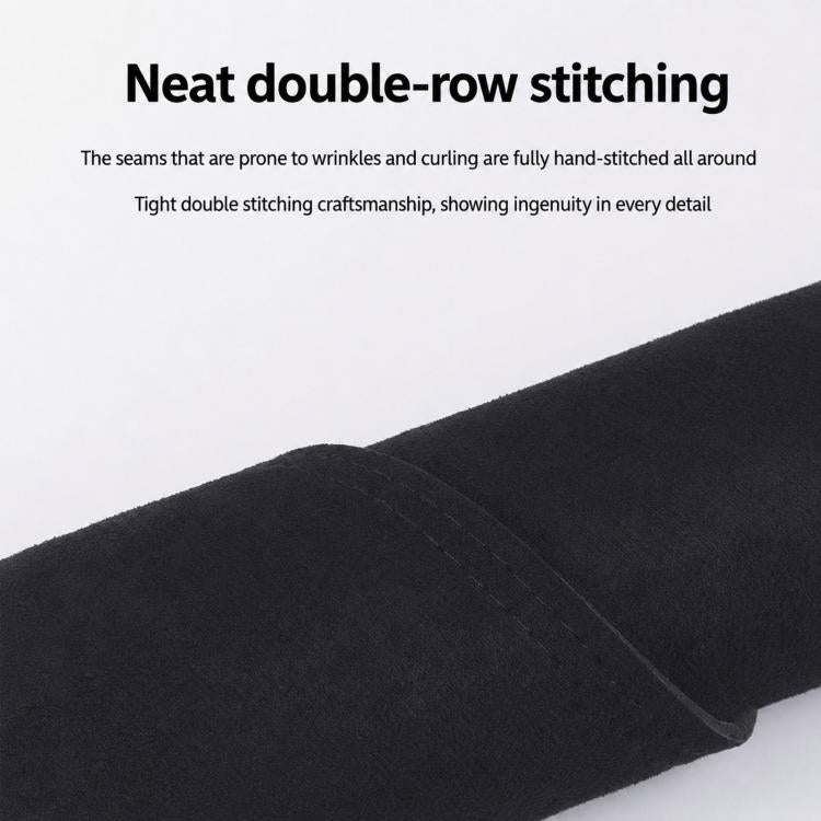 Black dashboard sun shade mat with double-row stitched seam detail