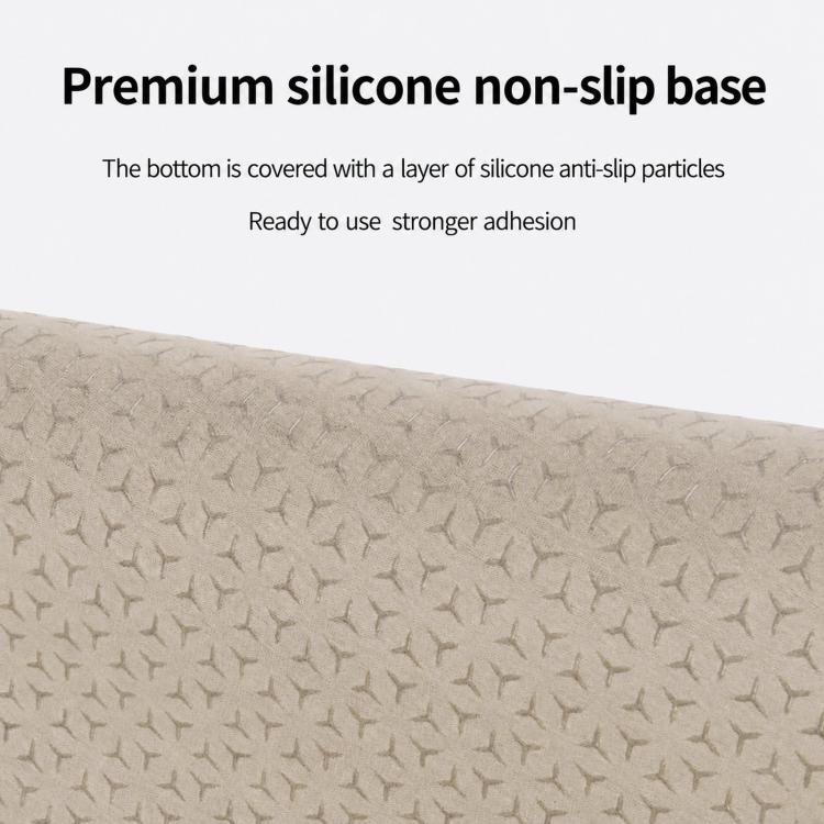 Non-slip base underside of dashboard sun shade mat with textured silicone layer