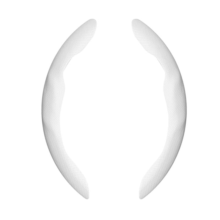 White steering wheel cover insert panels, curved matching pair
